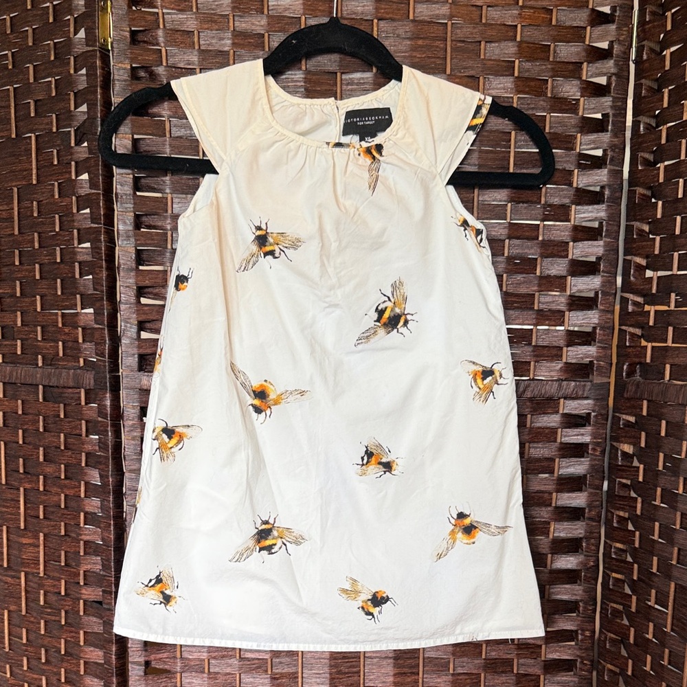 Victoria Beckham for Target White and Black Dress girls XS 4 pockets! Cotton
